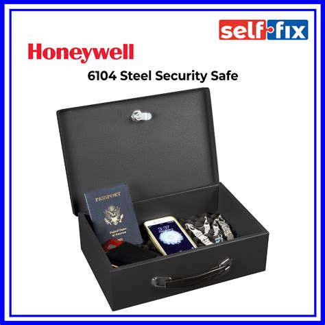 honeywell fire resistant steel security box with key lock 6104|honeywell fire resistant security box.